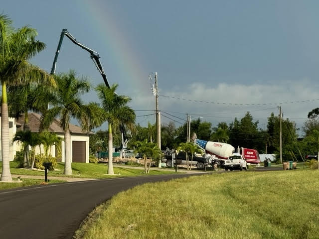 concrete truck and pump