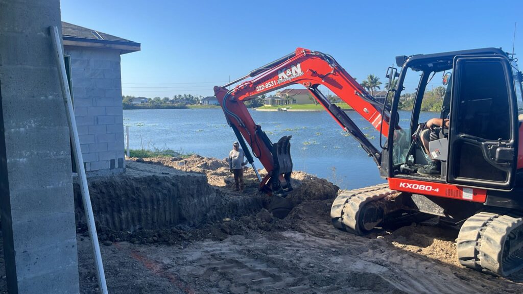 Pool being dug
